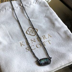 New Kendra Scott Black/Abalone Elisa Necklace